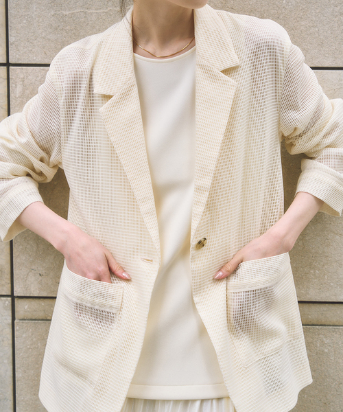 NOBLE（ノーブル） ジャケット テーラードジャケット エアリーメッシュ