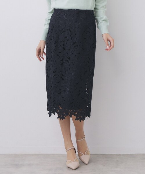 index（インデックス） スカート フラワーレースタイトスカート「洗濯