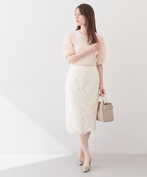 index（インデックス） スカート フラワーレースタイトスカート「洗濯