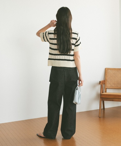 「VANNIE U」 半袖ニット FREE アイボリー レディース_画像4