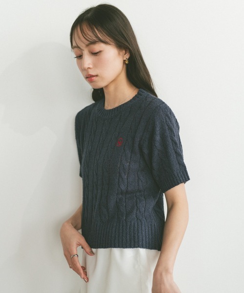 「VANNIE U」 半袖ニット FREE アイボリー レディース_画像8