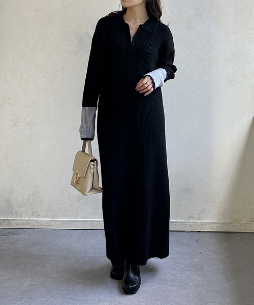 「Thevon」 ニットワンピース FREE グレー レディース_画像2