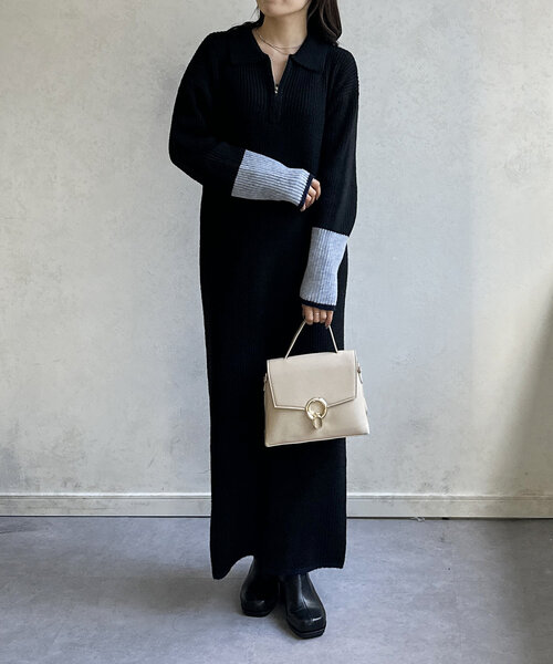 「Thevon」 ニットワンピース FREE グレー レディース_画像5