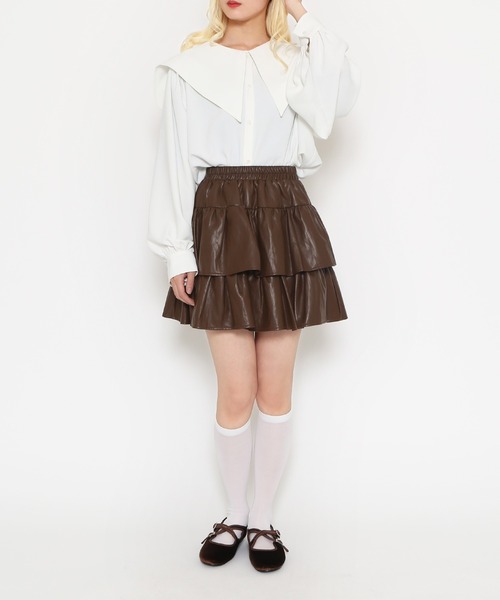 「PUNYUS」 長袖ブラウス 3 ブルー レディース_画像4