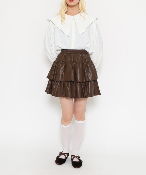 「PUNYUS」 長袖ブラウス 3 ブルー レディース_画像6