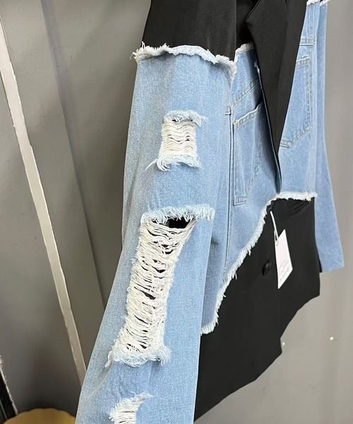 ADDITION STORE ジャケット テーラードジャケット ダメージデニム
