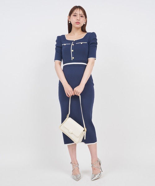 「ROYAL PARTY」 ニットワンピース FREE ネイビー レディース_画像9