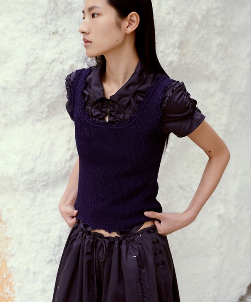 Low classic　ロウクラシック　SHIRRING SHIRTS　シャツ LOW CLASSIC（ロウクラシック） ブラウス シャツ WRINKLE HALF SLEEVE
