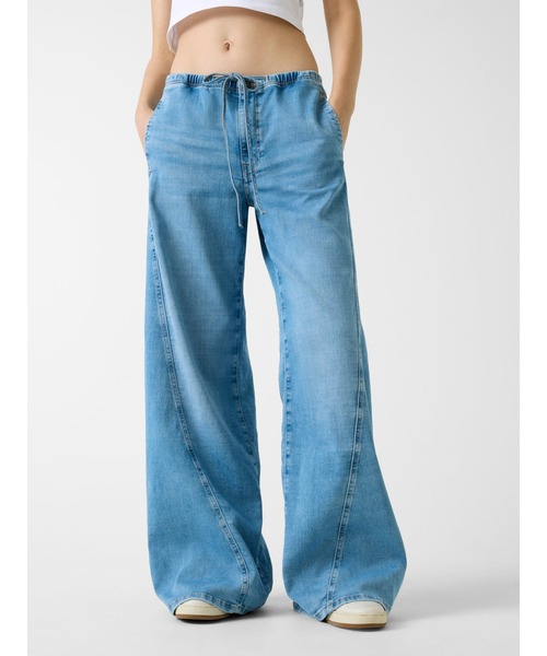 ワイドパンツ ジーンズ デニム デニムパンツ GUESS JEANS LR Twisted 