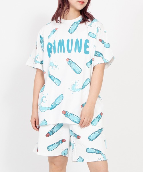 PUNYUS（プニュズ） tシャツ 「新サイズ」フード総柄Tシャツ(RAMUNE