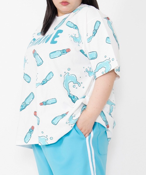 PUNYUS（プニュズ） tシャツ 「新サイズ」フード総柄Tシャツ(RAMUNE
