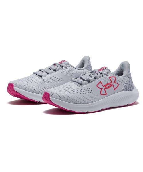 「UNDER ARMOUR」 ローカットスニーカー 23.0cm ホワイト×グレー レディース_画像5