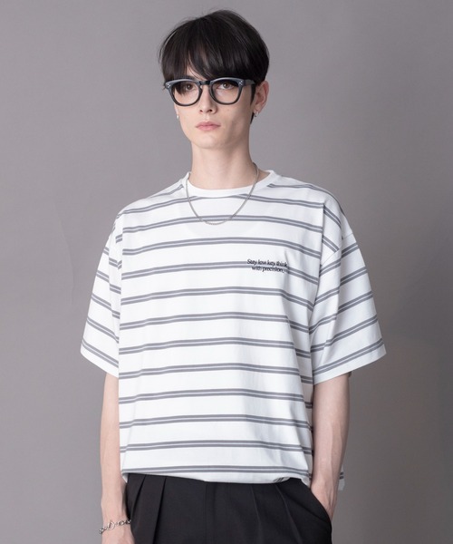 24ss blurhms ブラームス ワイドピッチ ボーダー Tシャツ サイズ3 blurhms ブラームス（メンズ半袖Tシャツ、カットソー）（柄：ボーダー