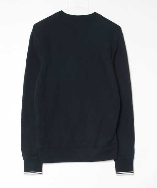 「FRED PERRY」 ワンポイントスウェットカットソー S ネイビー メンズ_画像2