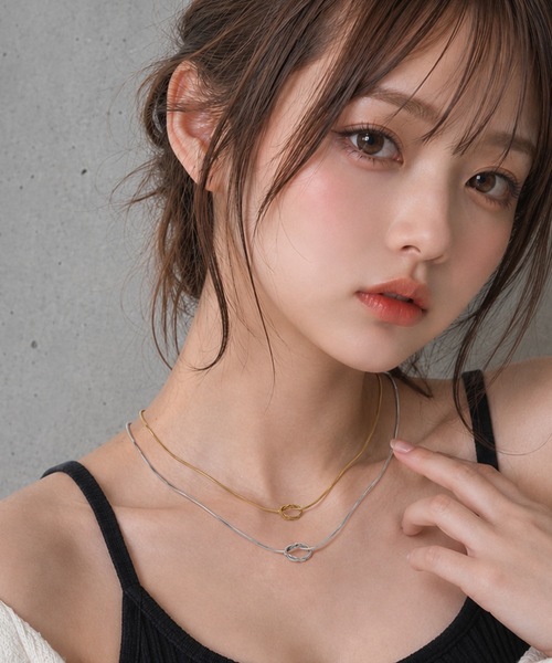 SORENA ネックレス ノットデザイン ゴールド/シルバー ネックレス2点
