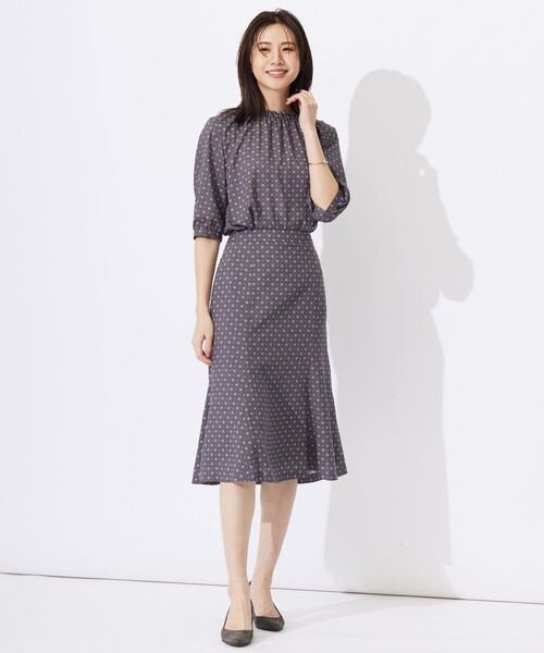 「J.PRESS」 半袖ブラウス 9 グレー レディース_画像5