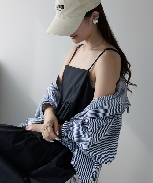 「PREFERIR」 キャミソールワンピース MEDIUM ブラック レディース_画像7