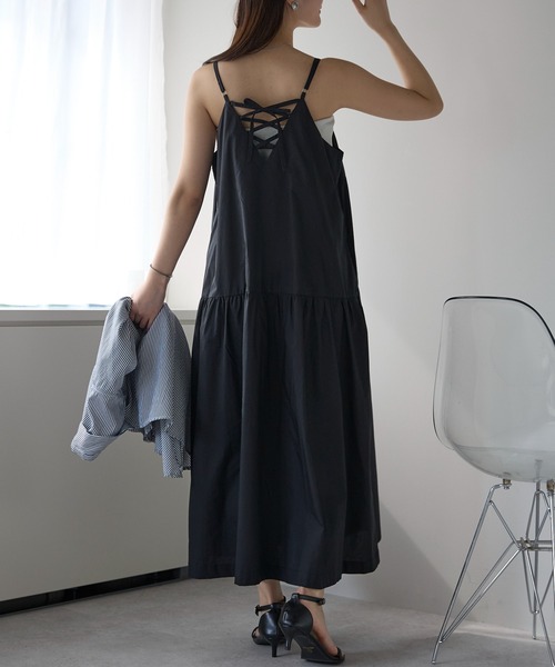 「PREFERIR」 キャミソールワンピース MEDIUM ブラック レディース_画像9