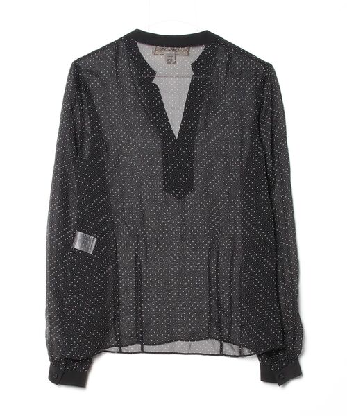 「DIANE von FURSTENBERG」 ドット柄長袖ブラウス 2 ブラック レディース_画像2