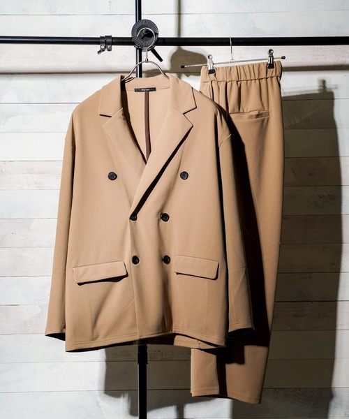 ジャケット テーラードジャケット 梨地ダブルテーラードジャケット