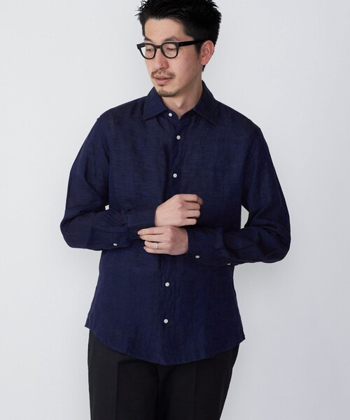 SHIPS:ウォッシュド インディゴ ストレッチ 無地 シャツ シップス SHIPS SHIPS:ウォッシュド インディゴ ストレッチ 無地