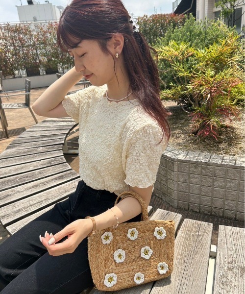 flower tシャツ 半袖 ハーフシャビーレーストップ2 レディース