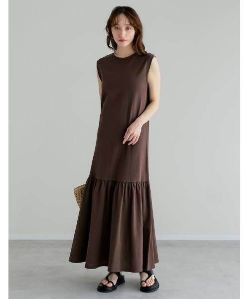 yori 新品 未使用 ティアードノースリーブカットソー Yori 良品 ヨリ ティアードフリル ノースリーブ カットソー プル