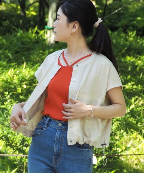 cepo（セポ） ベスト ジレ 夏 ドロストワークショートベスト