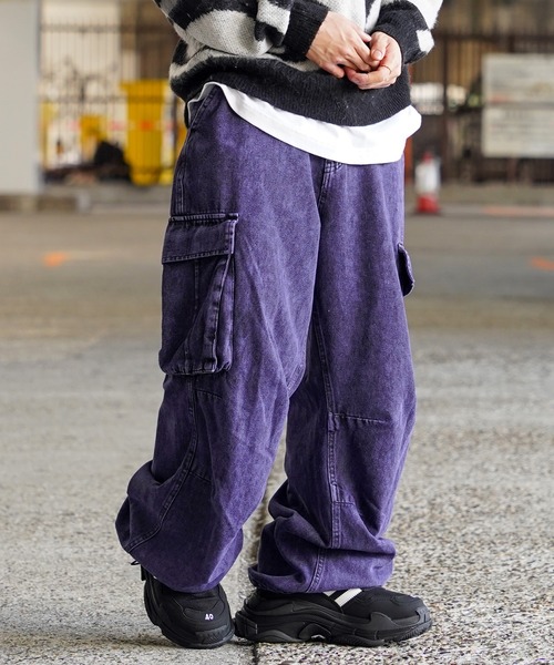 パンツ URU ウル RAYON CARGO PANTS レーヨンカーゴパンツ 2 紫