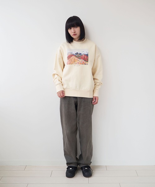 トレーナー スウェット Common Noun/NATURE Kana Akiyama 裏起毛クルースウェット レディース メンズ トレーナー スウェット Common Noun/NATURE Kana Akiyama 裏起毛