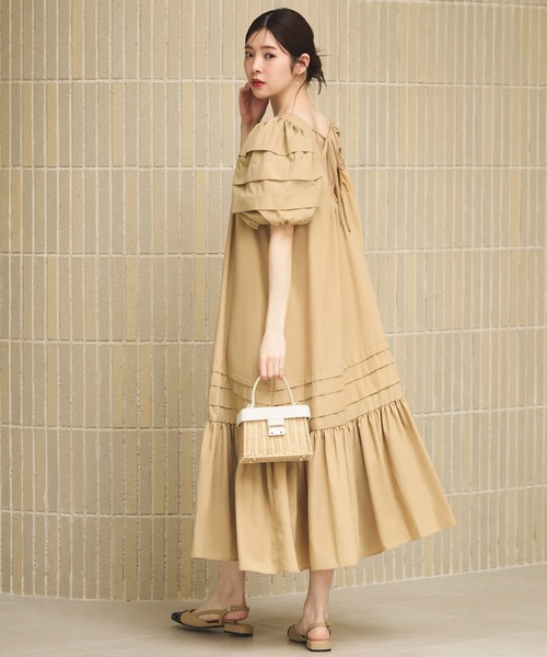 RUIRUE BOUTIQUE ワンピース RUIRUE BOUTIQUE（ルイルエブティック） ワンピース 半袖 洗えるタック