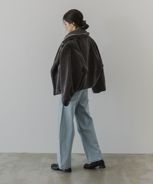 Roca Wear フリンジカーブデニムパンツジーンズウォッシュド無地 rectangle ジーンズ デニム デニムパンツ フリンジカーブデニム