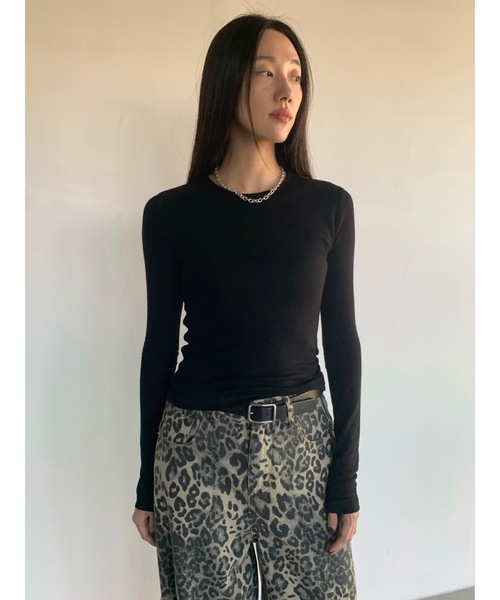 Didot.showroom tシャツ ウールブレンドテンセル起毛ラウンドロンT