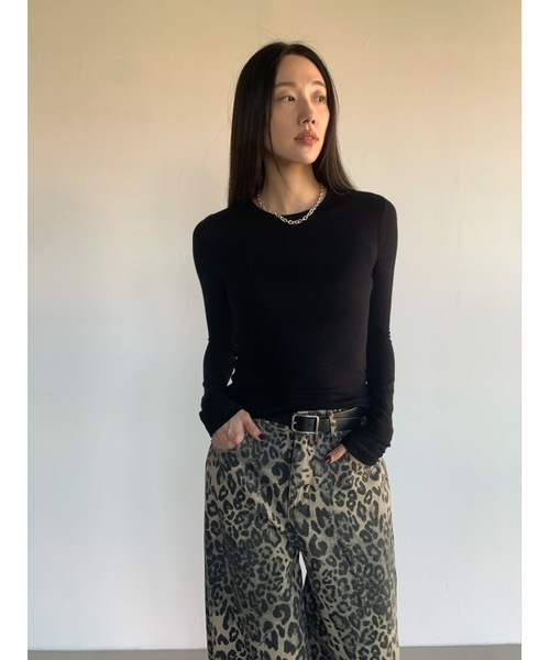 tシャツ ウールブレンドテンセル起毛ラウンドロンT レディース Didot.showroom tシャツ ウールブレンドテンセル起毛ラウンド