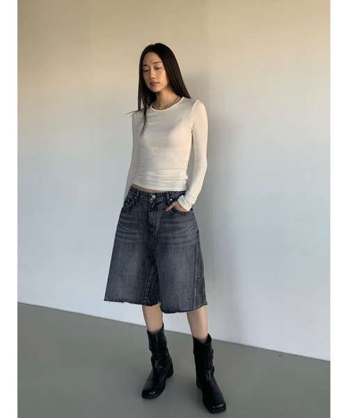 tシャツ ウールブレンドテンセル起毛ラウンドロンT レディース Didot.showroom tシャツ ウールブレンドテンセル起毛ラウンド
