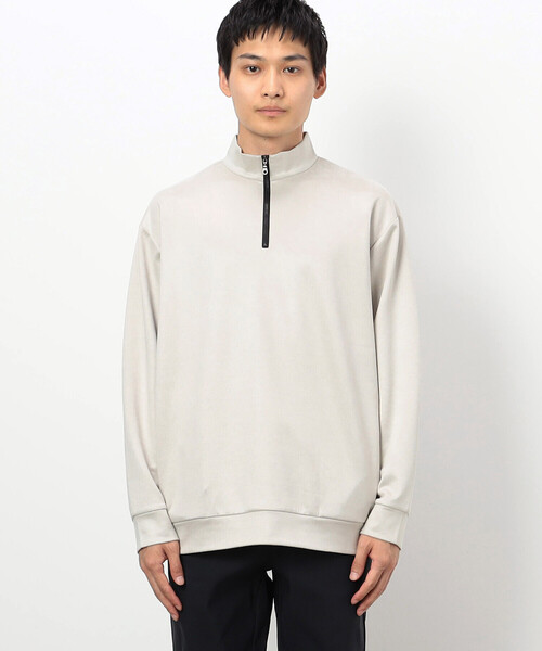 COMME CA ISM（コムサイズム） tシャツ スエードタッチ ハーフジップ 