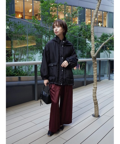 ワイドパンツ パンツ ヴィンテージサテンワイドパンツ 「低身長・小柄女性」 レディースの画像
