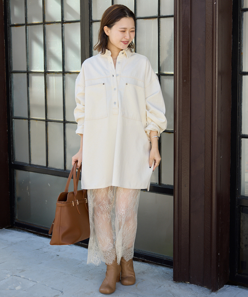 ブラウス シャツ LE DENIM フィールドオーバーチュニック レディース SLOBE IENA ブラウス シャツ LE DENIM フィールドオーバー