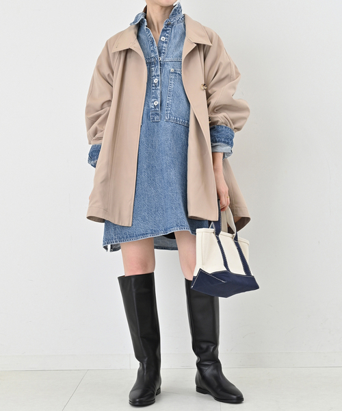 SLOBE IENA フィールドオーバーチュニック ブルー SLOBE IENA ブラウス シャツ LE DENIM フィールドオーバー