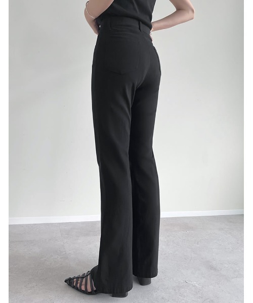 美品　UNTITLED　セットアップ　フレアパンツ　Ｓ　黒　ストライプ　日本製 美品 UNTITLED セットアップ フレアパンツ S 黒 ストライプ