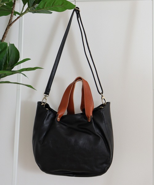 ハンドバッグ laporte di zucchero 3WAY革付属バッグインバッグ付きハンドバッグ
