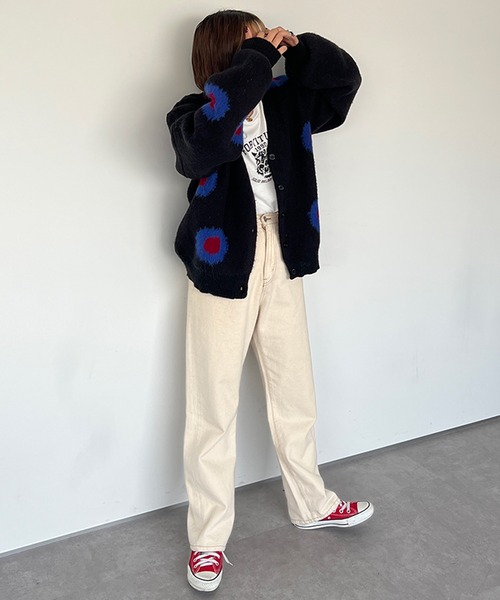 「kutir」 ニットカーディガン FREE ネイビー レディース_画像8