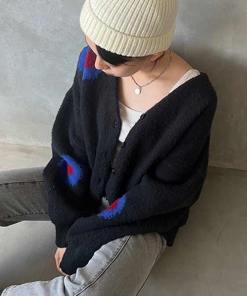 「kutir」 ニットカーディガン FREE ネイビー レディース_画像9