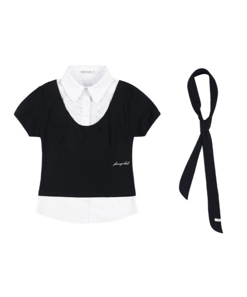 FANCY CLUB ブラウス シャツ 「FANCY CLUB」PREPPY RIBBON TIE