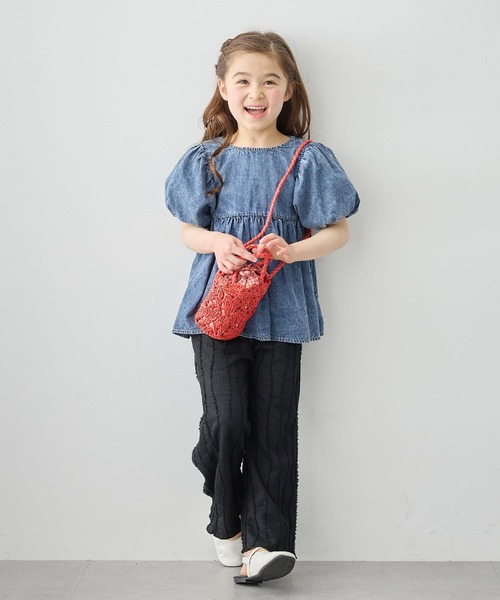 ハンドメイド子供袋 フレアシャツ、フリルパンツ120 Piet パンツ フリンジ フレアパンツ キッズ 子供服 女の子