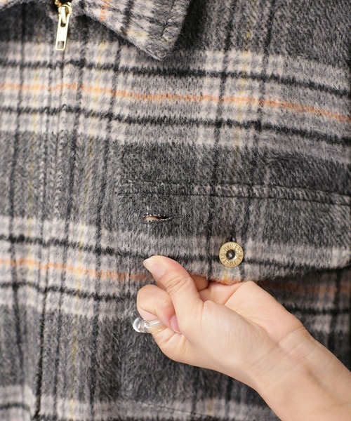 「UNIVERSAL OVERALL」 ジップアップブルゾン M グレー レディース_画像5