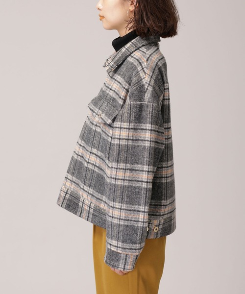 「UNIVERSAL OVERALL」 ジップアップブルゾン M グレー レディース_画像9