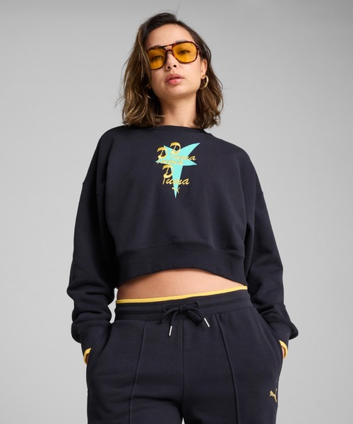 トレーナー スウェット PUMA プーマ ウィメンズ ロード トゥ ユニティ オーバーサイズ グラフィック トップス レディース