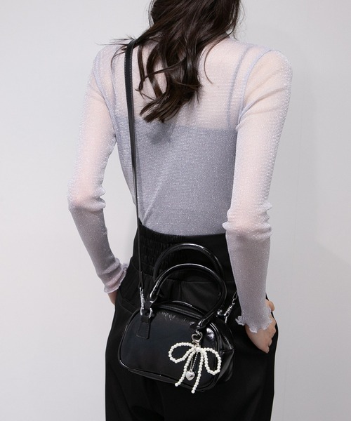 pumpkin port ショルダーバッグ バッグ パールリボンチャーム付ミニ