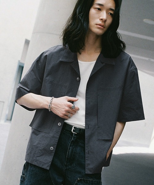 シャツ CROPPED WORK H/S SHIRT メンズ レディース | WYM LIDNM | 02
